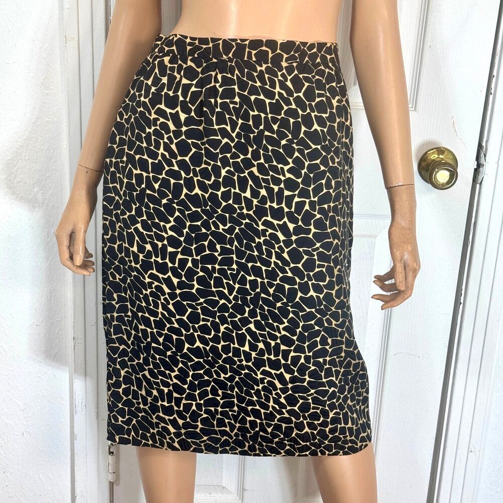 Vintage Raul Blanco Silk Animal Print Midi Skirt Size 10 Mob Wife Corpcore